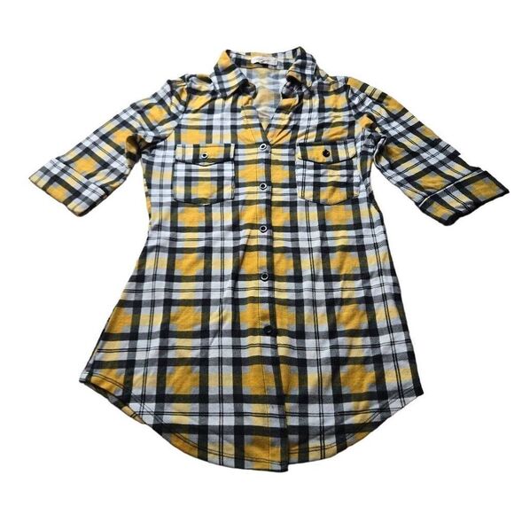 Paper Tee Fall plaid Woman buttondown shirt  S - Picture 1 of 4